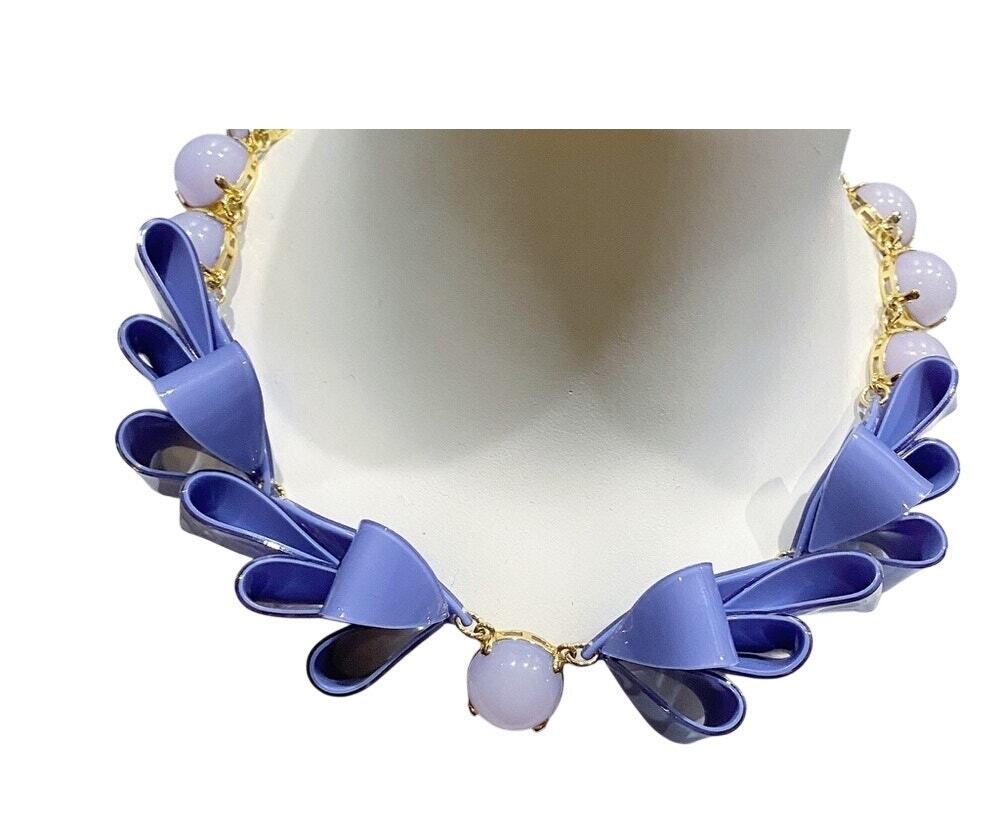 J.Crew Acrylic Ribbon Purple Statement Necklace